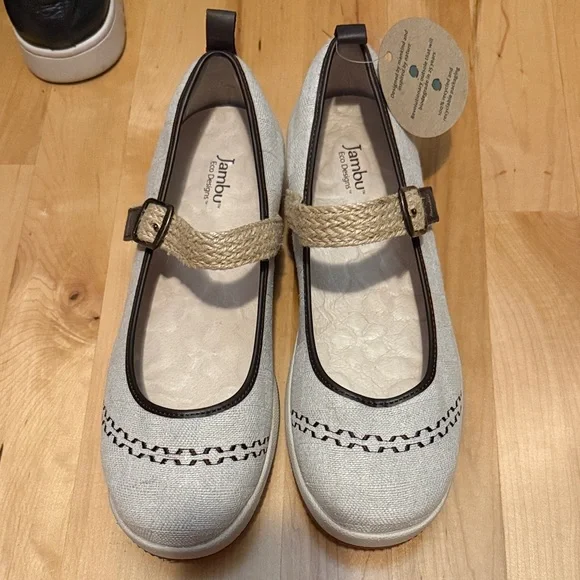 Jambu Light Tan Mary Jane Shoes with Braided Strap - Picture 1 of 4